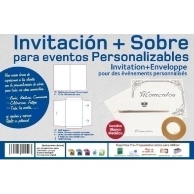 0558INVITABLANCO-PAP.YOSAN  INVITACIONES BLANCO precio por 100 unidades