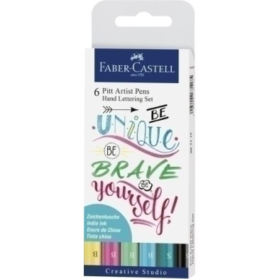 267116-ROTUL.FABER PITT HAND LETTERING B/6 precio por 1 unidades