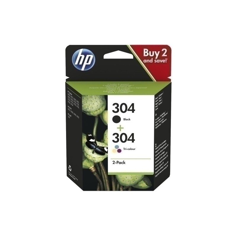 3JB05AE-CART.IJ.HP 3JB05AE Nº304 NEGRO+COLOR PAC precio por 1 unidades