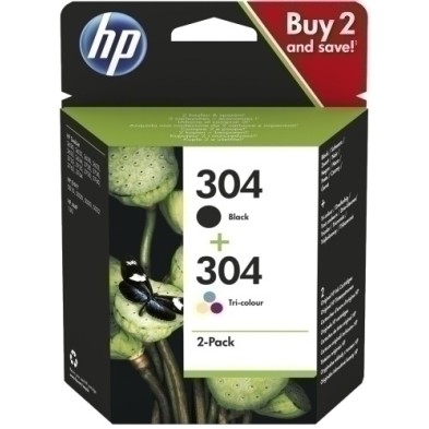 3JB05AE-CART.IJ.HP 3JB05AE Nº304 NEGRO+COLOR PAC precio por 1 unidades
