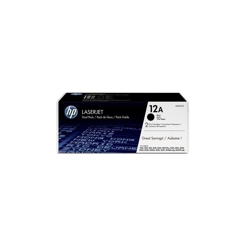 Q2612AD-TONER HP Q2612AD Nº12A NEGRO PACK 2 UD. precio por 1 unidades