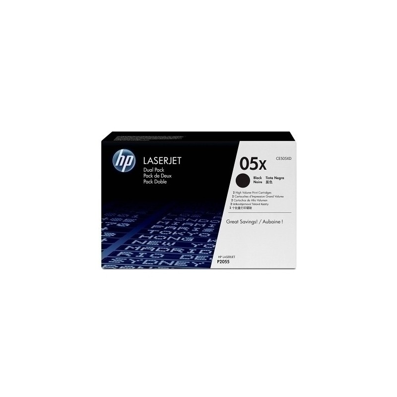 CE505XD-TONER HP CE505X Nº05X NEGRO PACK 2 UD. precio por 1 unidades