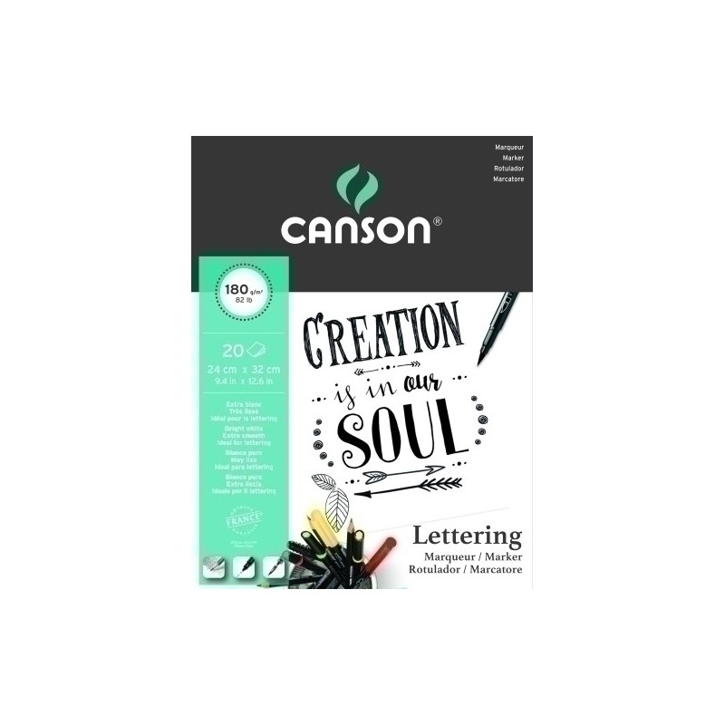C31250P026-BLOC DIBUJO CANSON LETTERING A4 180g precio por 10 unidades