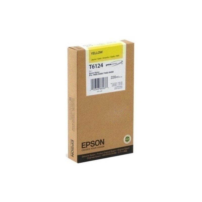 T612400-CART.IJ.EPSON T612400 AMARILLO (220ML.) precio por 1 unidades