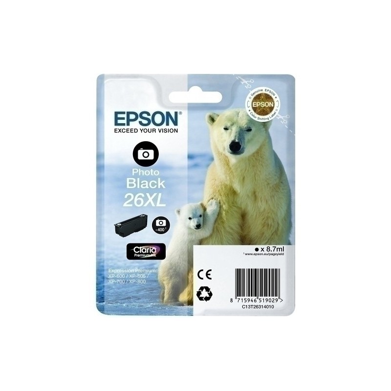 T263140-CART.IJ.EPSON T263140 Nº26XL PHOTO NEGRO precio por 1 unidades