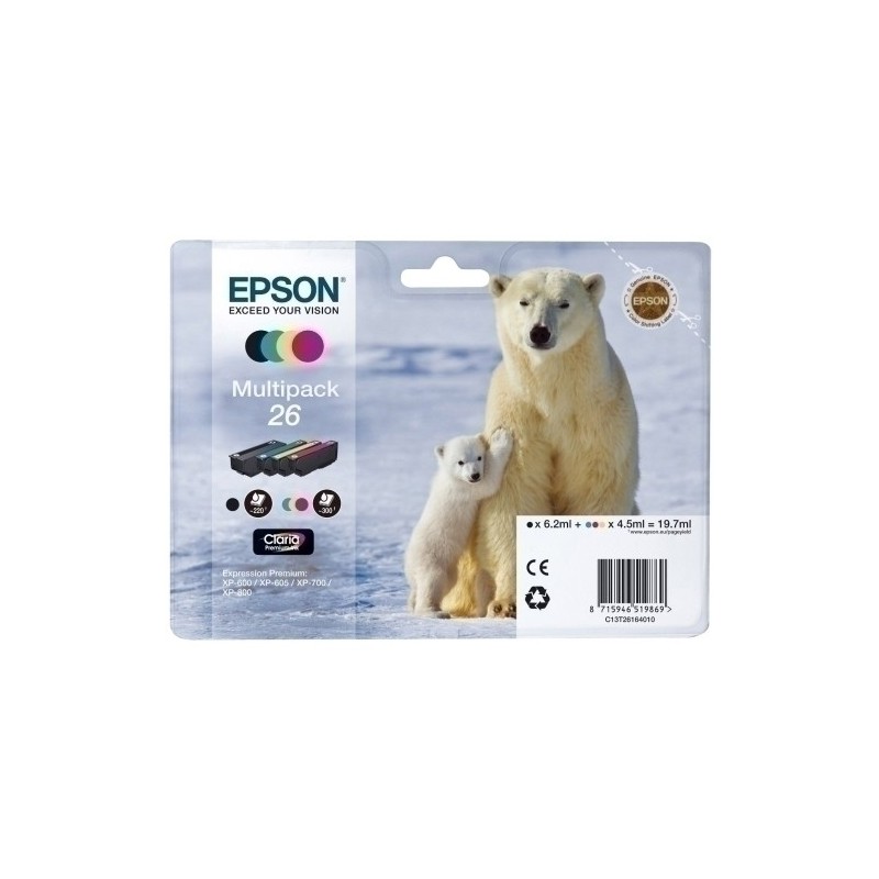 T261640-CART.IJ.EPSON T261640 Nº26 MULTIPACK precio por 1 unidades