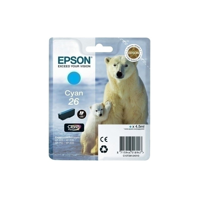 T261240-CART.IJ.EPSON T261240 Nº26 CIAN precio por 1 unidades