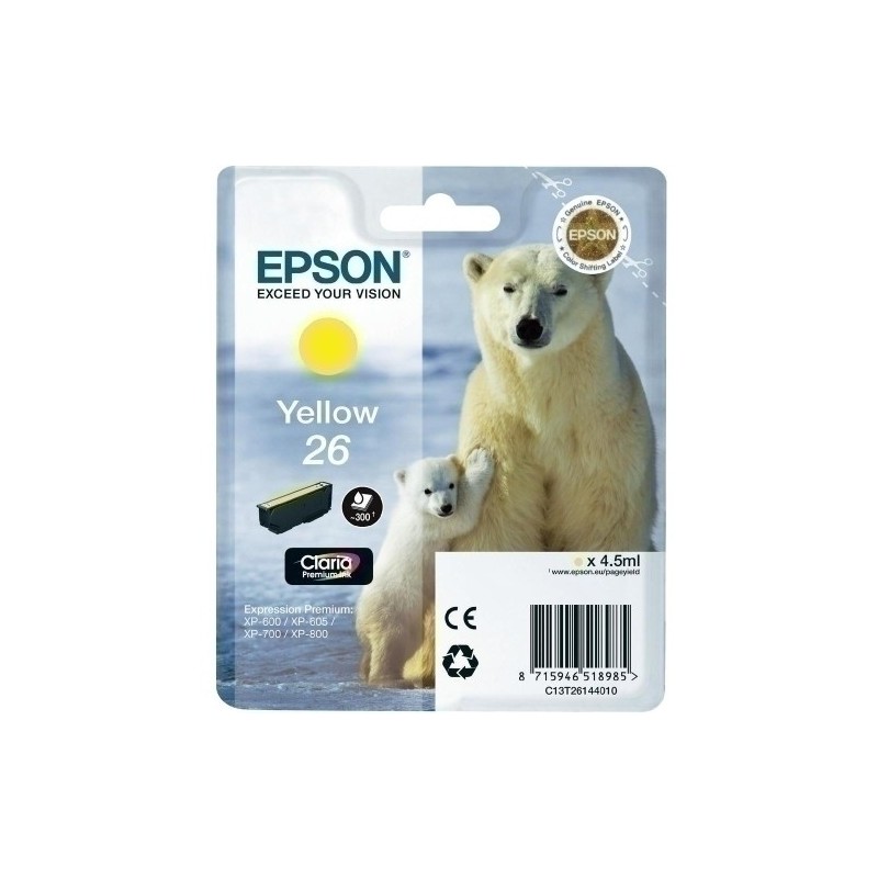 T261440-CART.IJ.EPSON T261440 Nº26 AMARILLO precio por 1 unidades