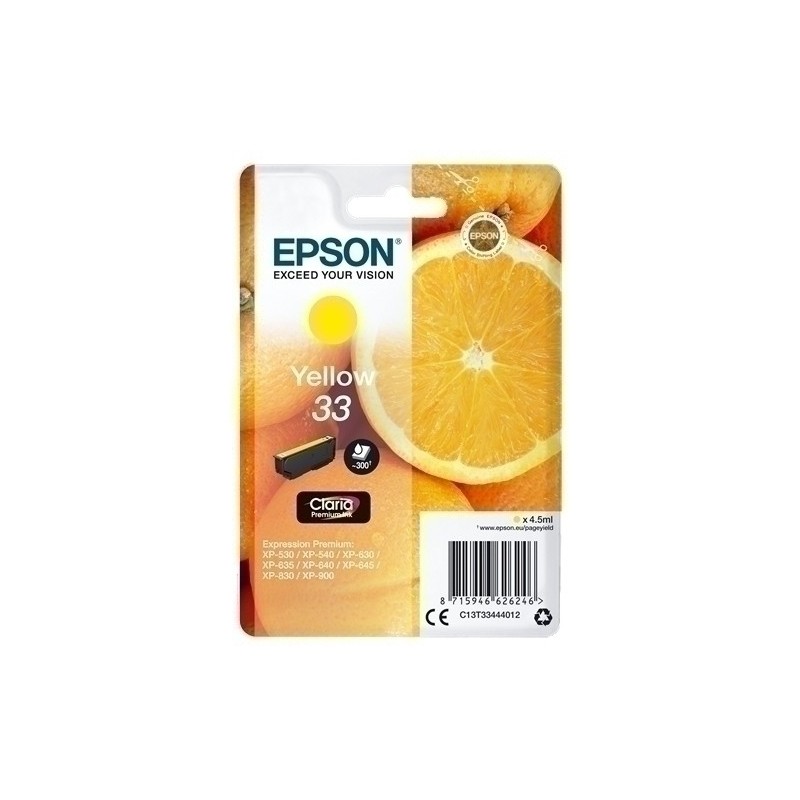 T334440-CART.IJ.EPSON T334440 Nº33 AMARILLO precio por 1 unidades