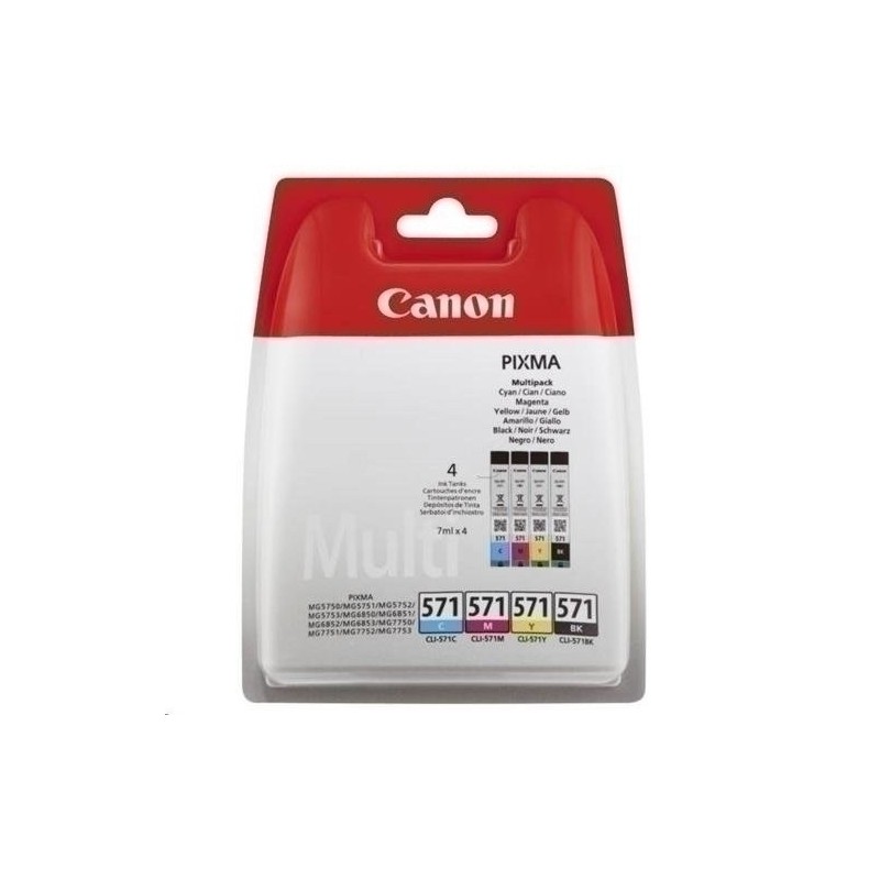 CLI-571PACK-CART.IJ.CANON CLI-571 PACK DE 4 precio por 1 unidades