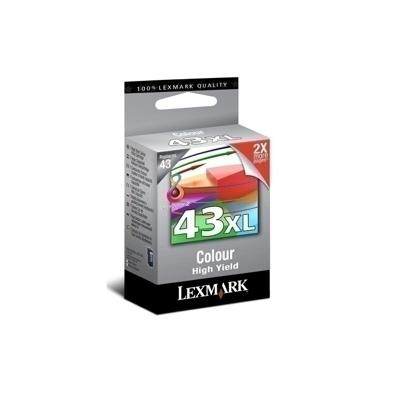 018YX143E-CART.IJ.LEXMARK 18YX143E Nº43XL COLOR precio por 1 unidades