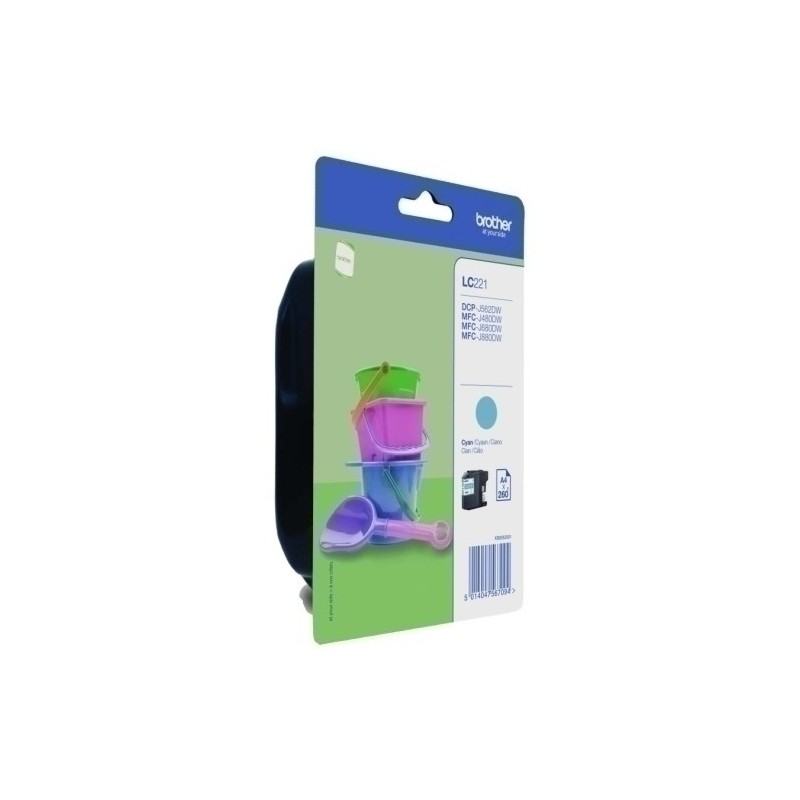 LC221CBP-CART.IJ. BROTHER LC-221C CIAN precio por 1 unidades