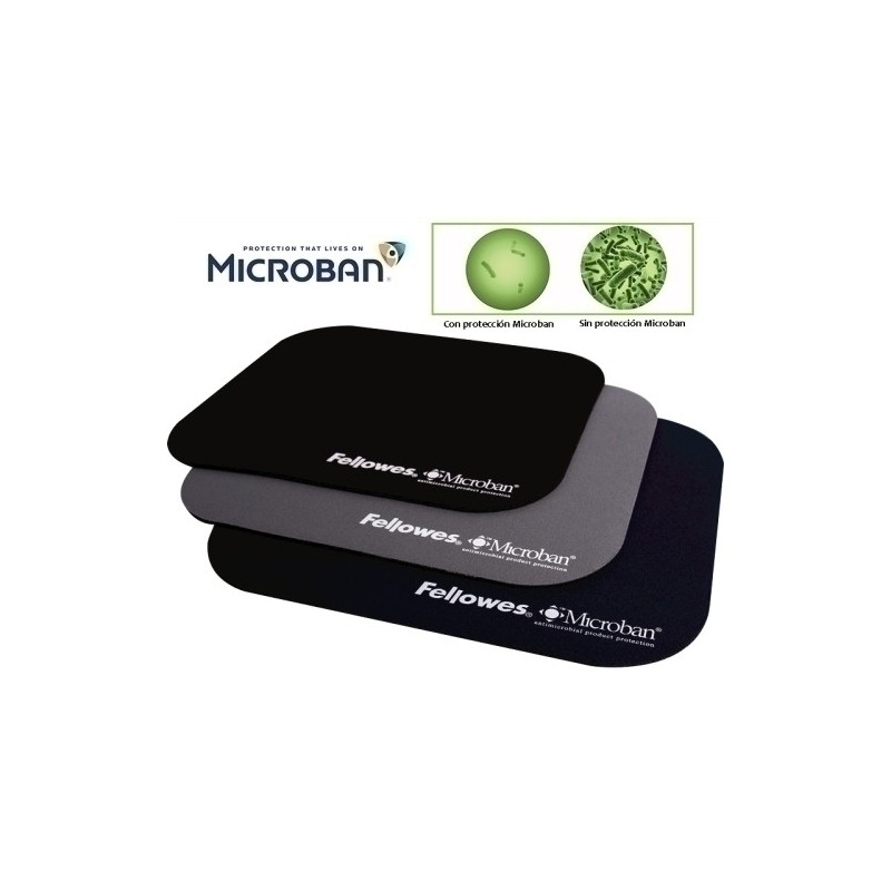 5933907-ALFOM.RATON FELLOWES MICROBAN NEGRO precio por 1 unidades