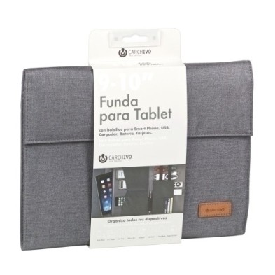 23210007-FUNDA TABLET CARCH.VENTURE 10" GRIS precio por 1 unidades