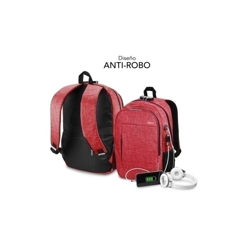 SUB-BP-1UL0002-MOCHILA SUBBLIM URBAN LOCK 16" ROJO precio por 1 unidades
