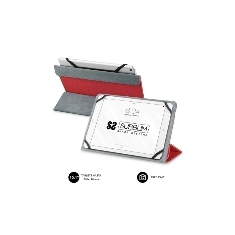 SUB-CUT-2FC002-FUNDA TABLET SUBBLIM FREECAM  10.1" RED precio por 1 unidades