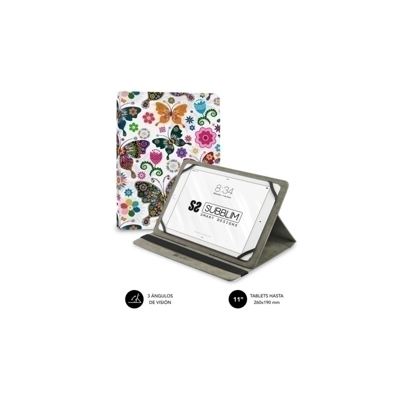 SUBCUT-4TC013-FUNDA TABLET SUBBLIM TD. MARIPOSAS 11" precio por 1 unidades