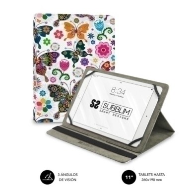 SUBCUT-4TC013-FUNDA TABLET SUBBLIM TD. MARIPOSAS 11" precio por 1 unidades