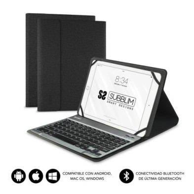 SUB-KT2-BT0001-FUNDA TABLET SUBBLIM PRO BT 10.1" NEGRO precio por 1 unidades
