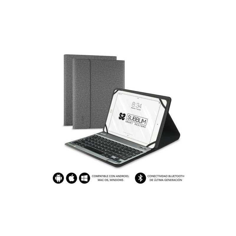 SUB-KT2-BT0002-FUNDA TABLET SUBBLIM PRO BT10.1" GRIS precio por 1 unidades