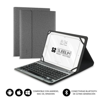 SUB-KT2-BT0002-FUNDA TABLET SUBBLIM PRO BT10.1" GRIS precio por 1 unidades