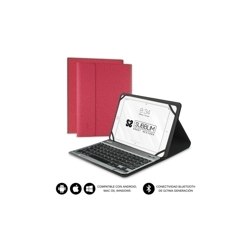 SUB-KT2-BT0003-FUNDA TABLET SUBBLIM PRO BT 10.1" ROJO precio por 1 unidades