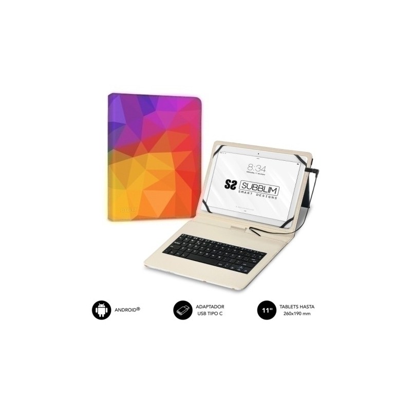 SUBKT1-USB053-FUNDA TABLET SUBBLIM USB 11" TRIANGULOS precio por 1 unidades