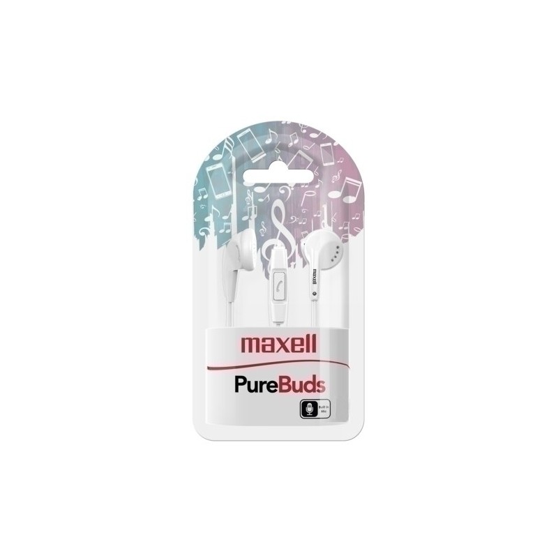 EARBUD MIC WHITE-AURICULARES MAXELL BOTON BLANCO M671 precio por 1 unidades