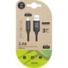 TEC2001-CABLE TECHONE USB-MICRO-USB NEGRO 1 m. precio por 1 unidades