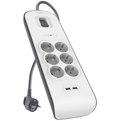 BSV604VF2M-ENCHUFE PROTECTOR BELKIN 6 SAL.(REGLETA) precio por 1 unidades