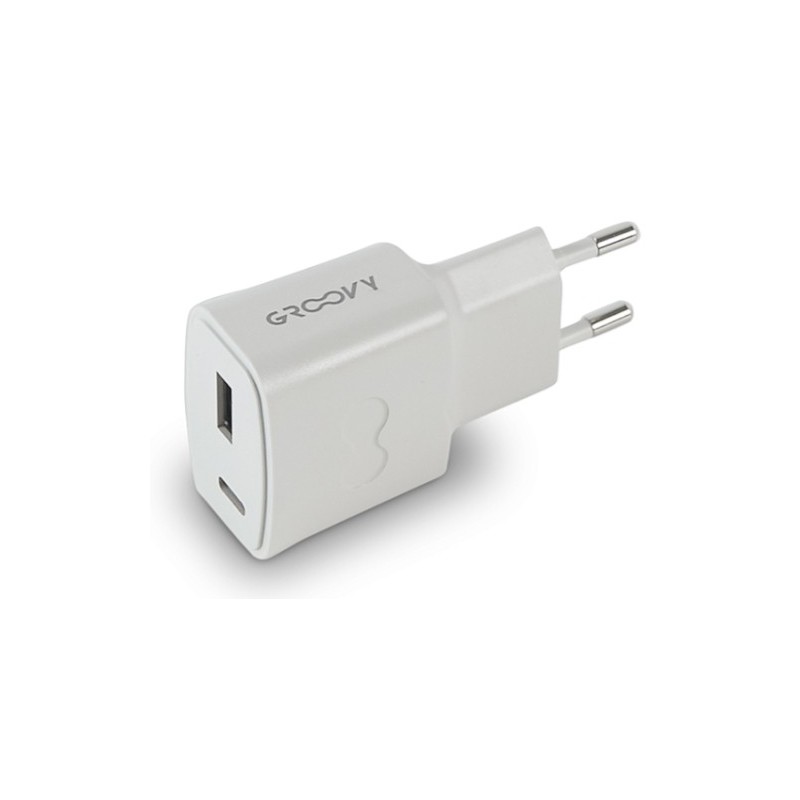 GR-SCH-1+1X3.1A-C01-CARGADOR GROOVY PARED USB+USB-C 3.1A precio por 1 unidades