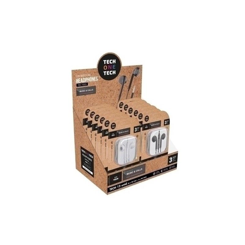 TEC1003-AURICULARES TECHONE BOTON MINI JACK E/12 precio por 1 unidades
