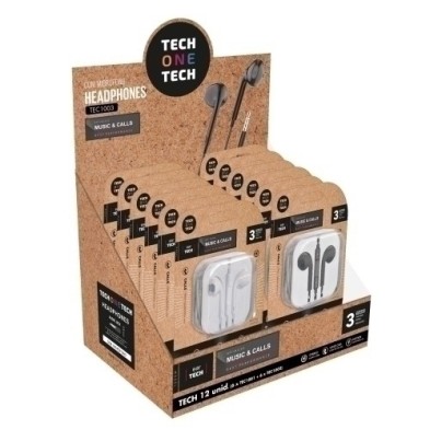 TEC1003-AURICULARES TECHONE BOTON MINI JACK E/12 precio por 1 unidades