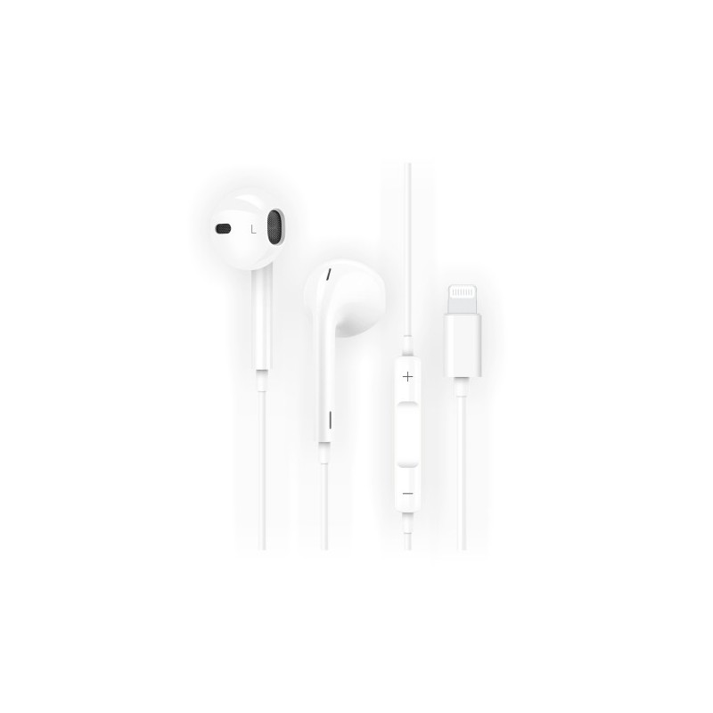 TEC1201-AURICULARES TECHONE BOTON LIGHTNING BLAN precio por 1 unidades
