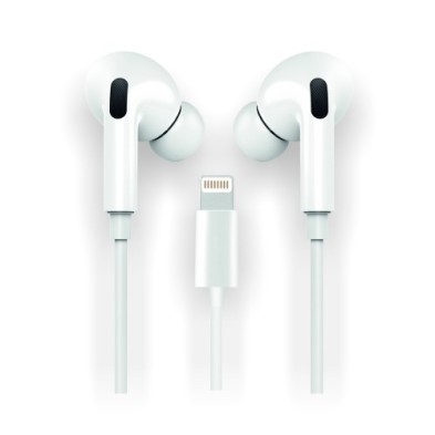TEC1202-AURICULARES TECHONE BOTON LIGHTNING BLAN precio por 1 unidades