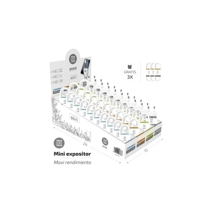 TEC2990-CABLES Y CARGADORES TECHONE SURT. EXP.43 precio por 1 unidades