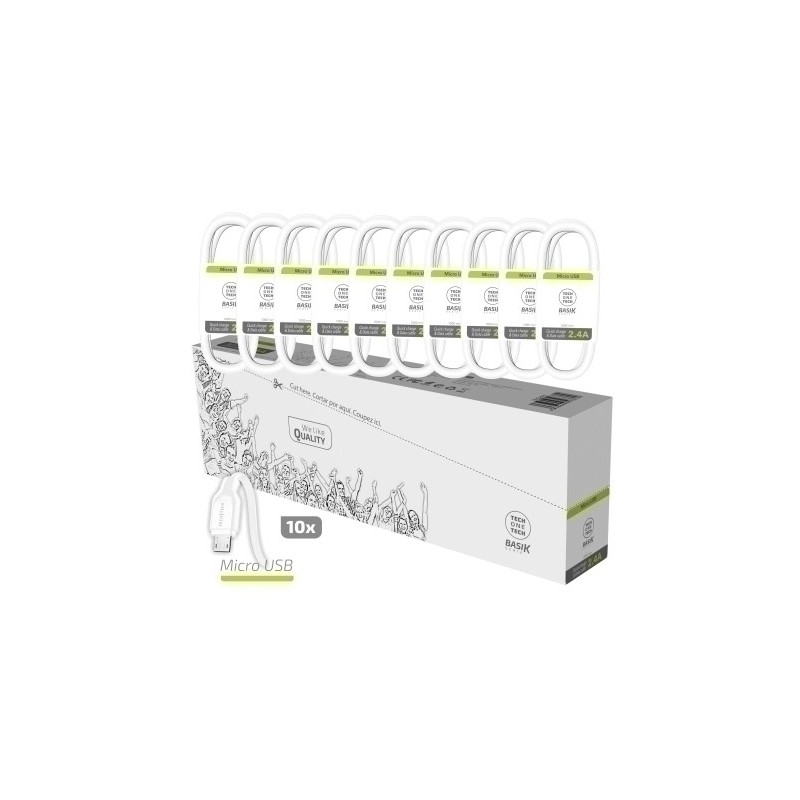 TEC2951-CABLE TECHONE USB-USB-MICRO 1 m. P/10 precio por 1 unidades