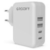 GR-SCH-2+2X4.8A-C01-CARGADOR GROOVY PARED 2xUSB+2xUSB-C 4.8A precio por 1 unidades