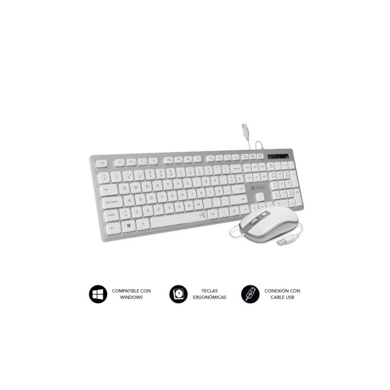SUBKBC-CEKE60-TECLADO Y RATON SUBBLIM WIRED HQ SILVER precio por 1 unidades
