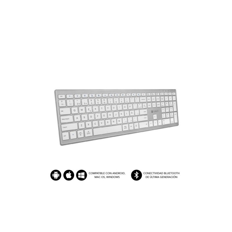 SUBKB-2PUE200-TECLADO SUBBLIM PURE EXTENDED BT PLATA precio por 1 unidades