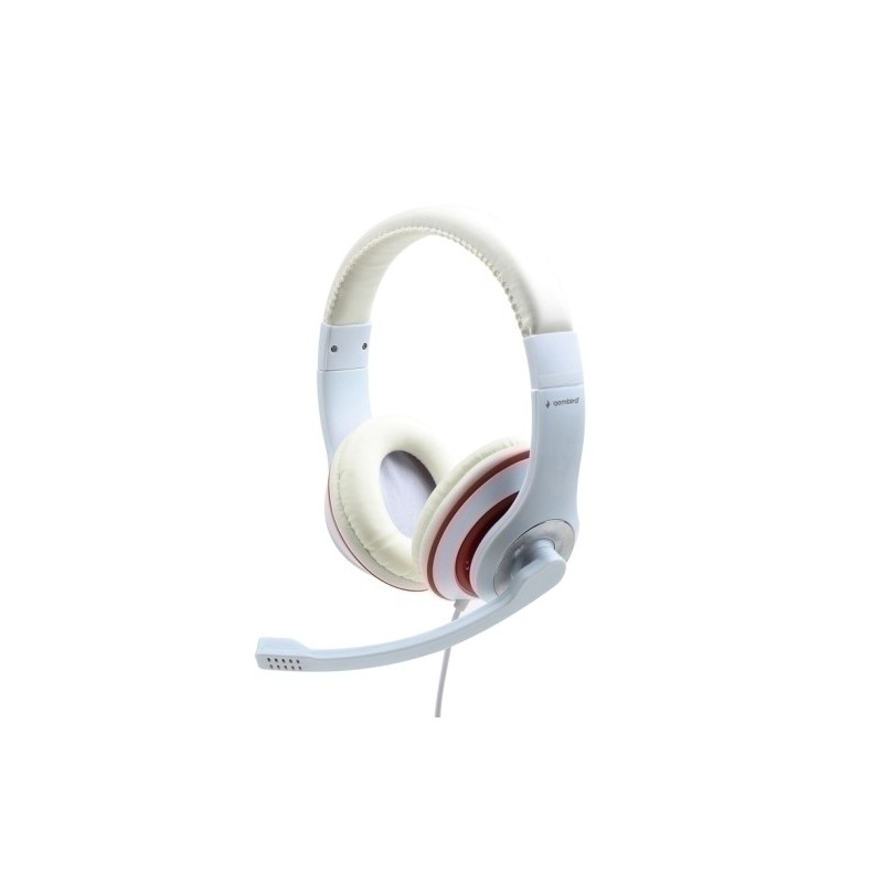 MHS-03-WTRD-AURICULARES GEMBIRD ESTEREO BLANCO\ROJO precio por 1 unidades