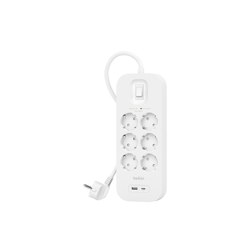 SRB002VF2M-ENCHUFE PROTECTOR BELKIN 6 SAL.(REGLETA) precio por 1 unidades