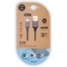 TEC2022-CABLE TECHONE USB-LIGHTNING GRIS 2 m. precio por 1 unidades