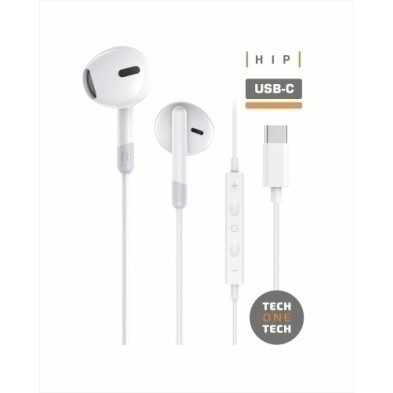 TEC1301-AURICULARES TECHONE BOTON USB-C BLANCO precio por 1 unidades