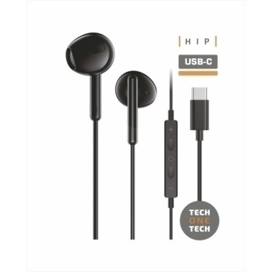 TEC1302-AURICULARES TECHONE BOTON USB-C NEGRO precio por 1 unidades