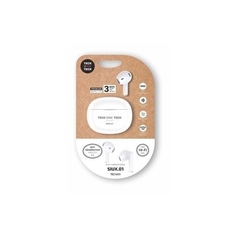 TEC1401-AURICULARES TECHONE SIUX.01 BLUET. BLANC precio por 1 unidades
