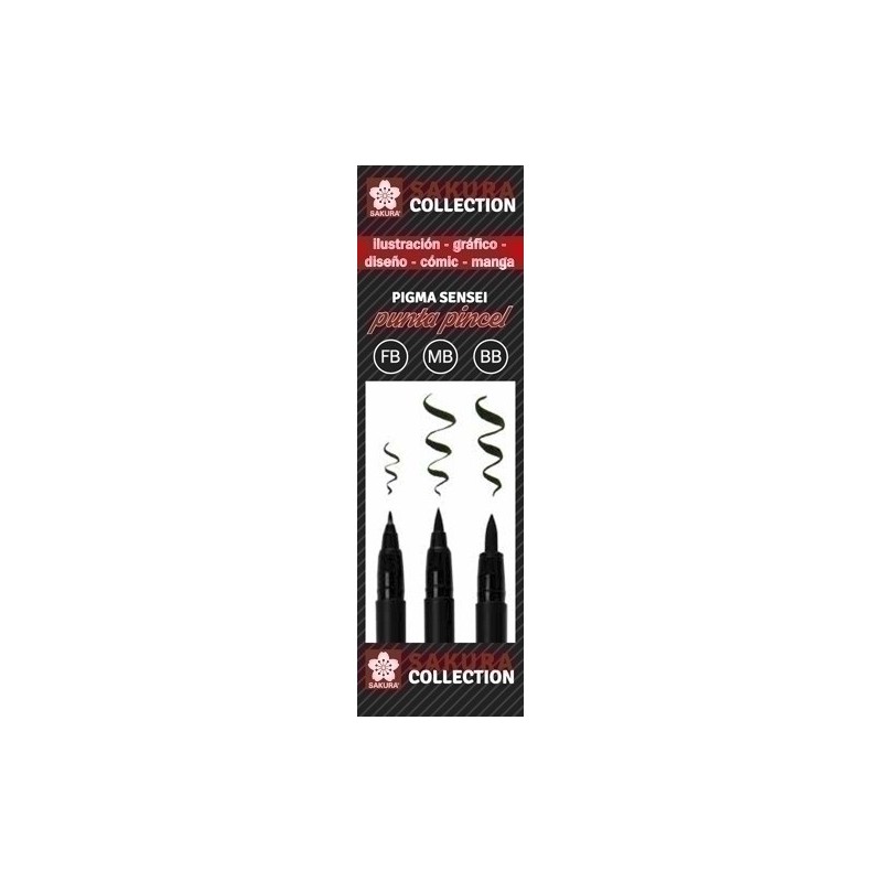 PO03002-ROTUL.SAKURA PIGMA BRUSHPEN E/3 precio por 1 unidades