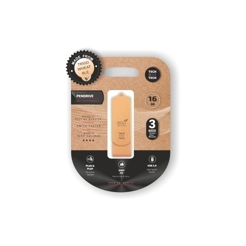 TEC3100-16-MEMORIA USB 16GB TECHONE ECO 2.0 precio por 1 unidades