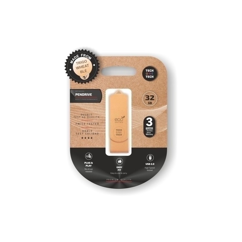 TEC3100-32-MEMORIA USB 32GB TECHONE ECO 2.0 precio por 1 unidades