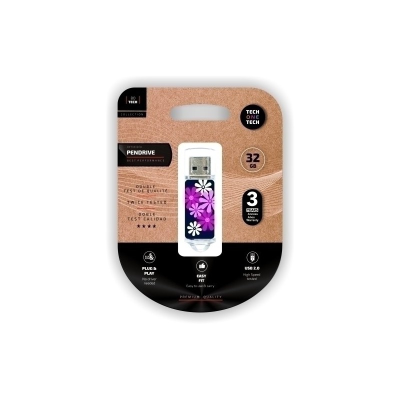 TEC4017-32-MEMORIA USB 32GB TECHONE FLOWER POWER precio por 1 unidades